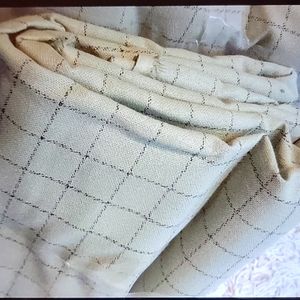 Green Windowpane LINEN fabric